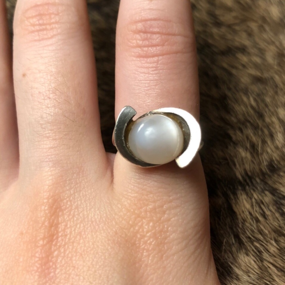 Sterling Silver Moonstone Wrap Ring - image 2